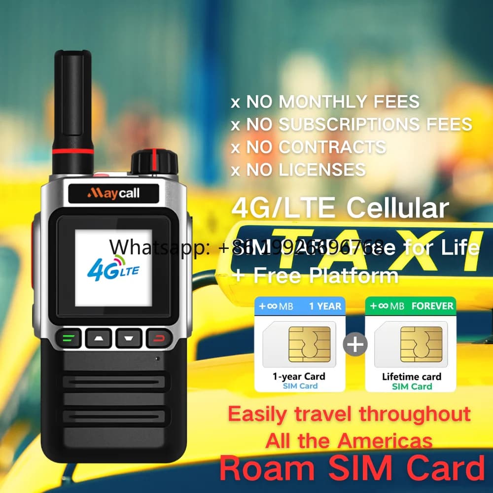 Mini Walkie Talkie Portatile 4G a Lungo Raggio con GPS e PTT POC Globale Illimitato per l'America