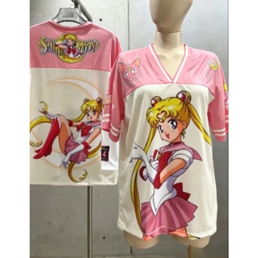T-shirt estiva 2026 Sailor Moon stampata in 3D, traspirante, ad asciugatura rapida, comoda, alla moda, casual, a maniche corte per uomo, donna e bambino