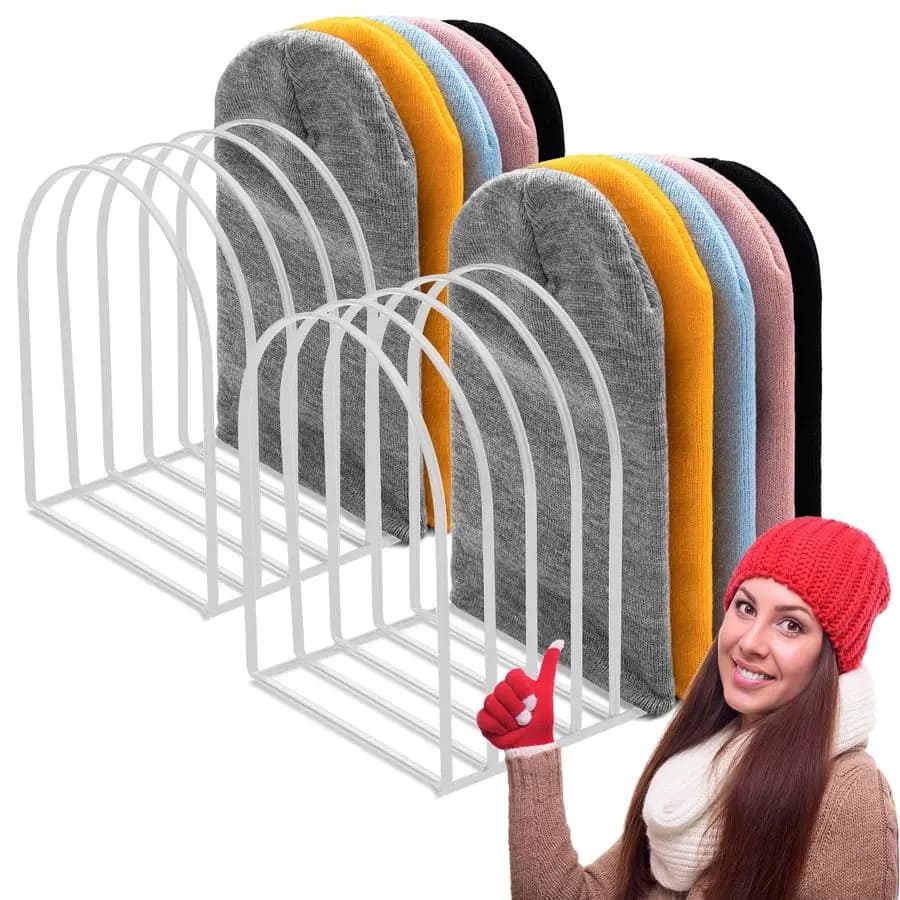 2 Pezzi Porta Berretti Resistente, Organizzatore per Cappelli Lavorati a Maglia, Espositore in Metallo per Cappelli Invernali e da Nuoto, per Casa e Negozio