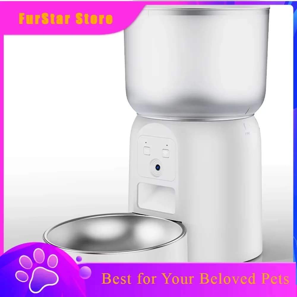 FurStarZYfeeder 3L Large Capacity Pet Feeder, Equipped With High-definition Camera And Stainless Steel Food Bowl, With Applicati