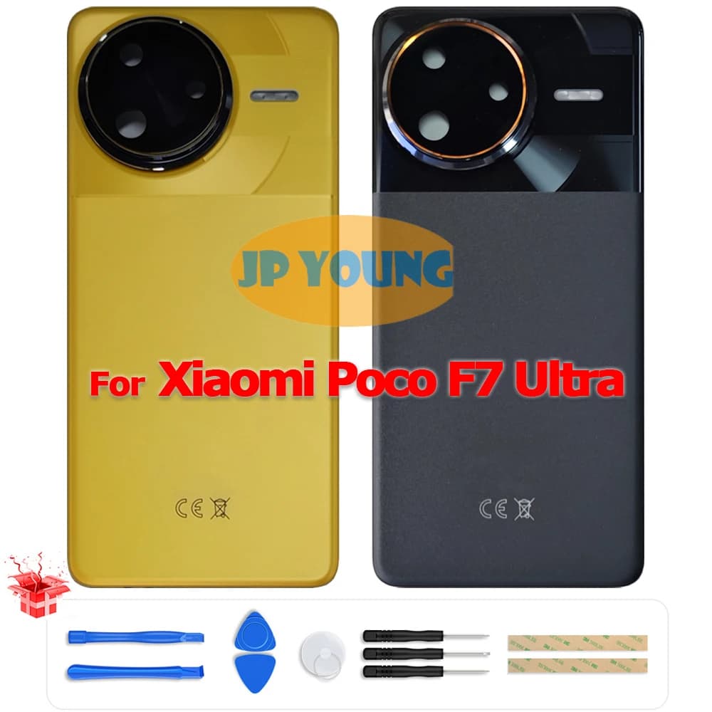 Original Battery Back Cover Glass Rear Door Housing with Camera Lens for Xiaomi Poco F7 Ultra 24122RKC7G - Replacement