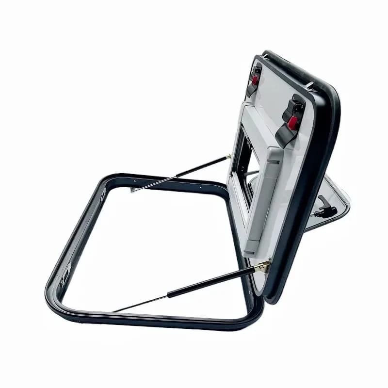 ATVCustom RV Hatch Doors Aluminum Alloy Caravan Trailer Compartment Storage Doors With Push-out Hinge Window