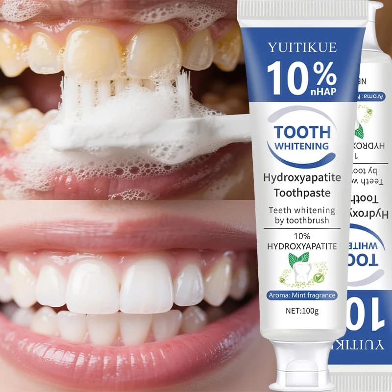 YUITIKUE 10% nHAP Hydrosapatite toothpaste 100g - Teeth whitening, protection and strengthening, fresh mint flavor