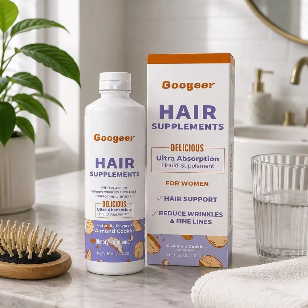 Integratori per Capelli per Donne con Vitamina B6 e Biotina, Favoriscono la Crescita dei Capelli e Riducono le Rughe Sottili, Aroma di Biscotto alle Mandorle, Liquido 30ml