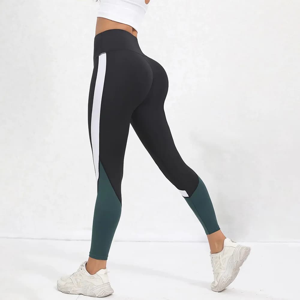 Leggings da yoga a vita alta colorblocked per donna Leggings da allenamento per il controllo della pancia per donna