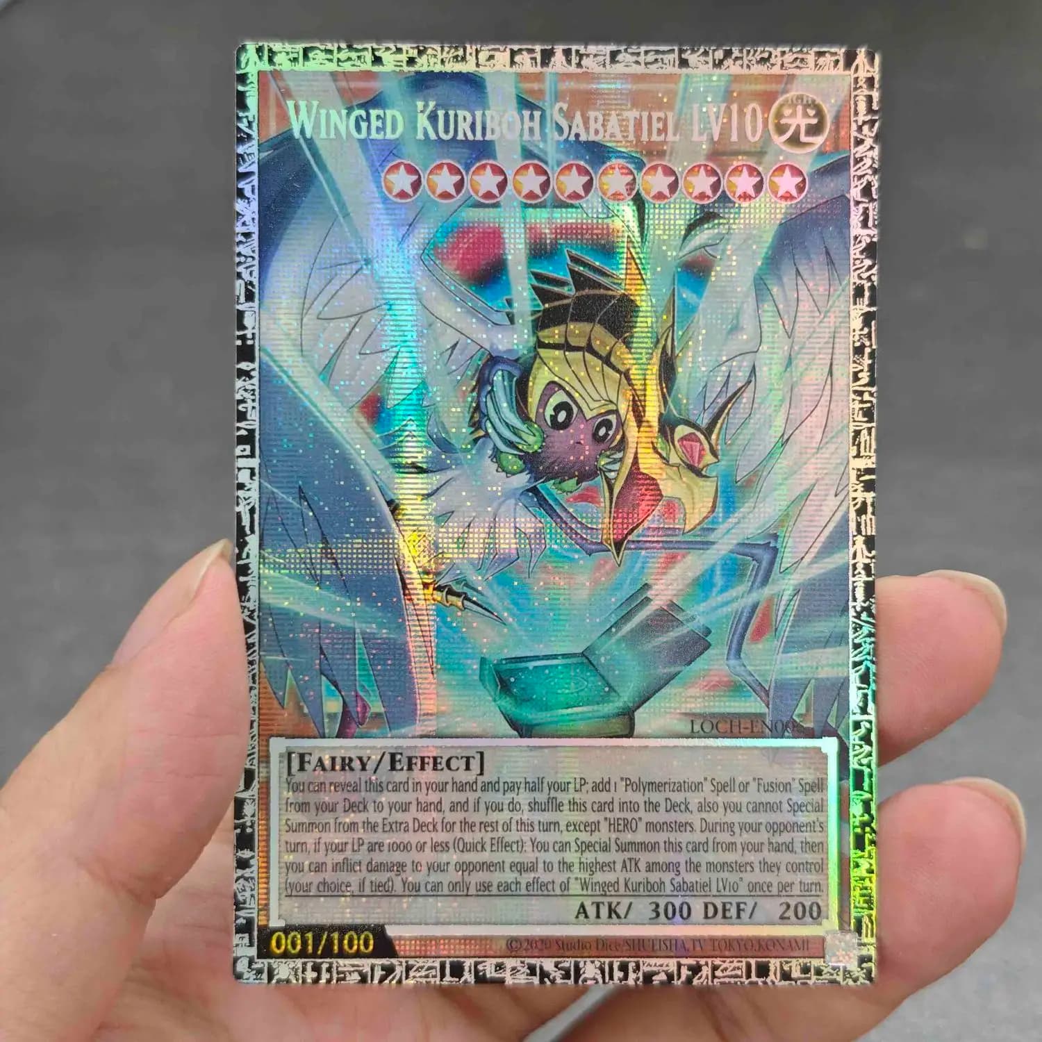 Yu-Gi-Oh! Carta da Collezione Universale LOCH PSER/N Edizione Limitata GMR-OF DIY LV10 Kuriboh Alato Inglese Sabatiel - Regalo