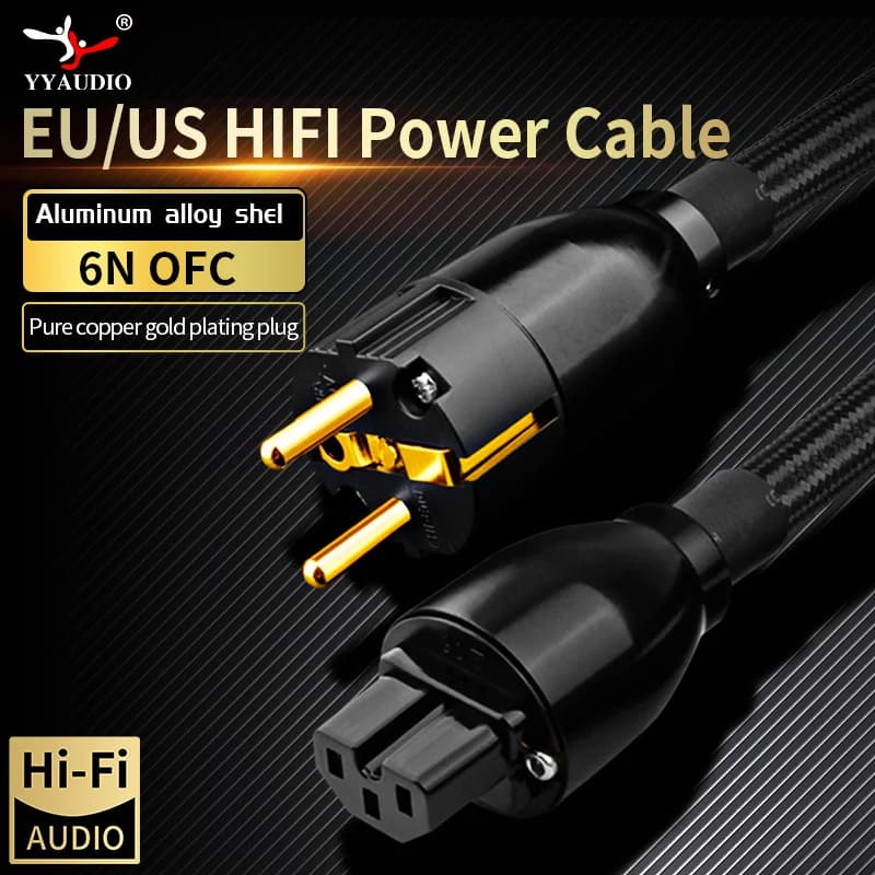 Cavo di alimentazione HIFI EU/US Schuko Cavo di alimentazione HIFI 6N OFC Cavo di alimentazione HIFI in rame puro di alta qualità Filtro di collegamento Amplificatore CD
