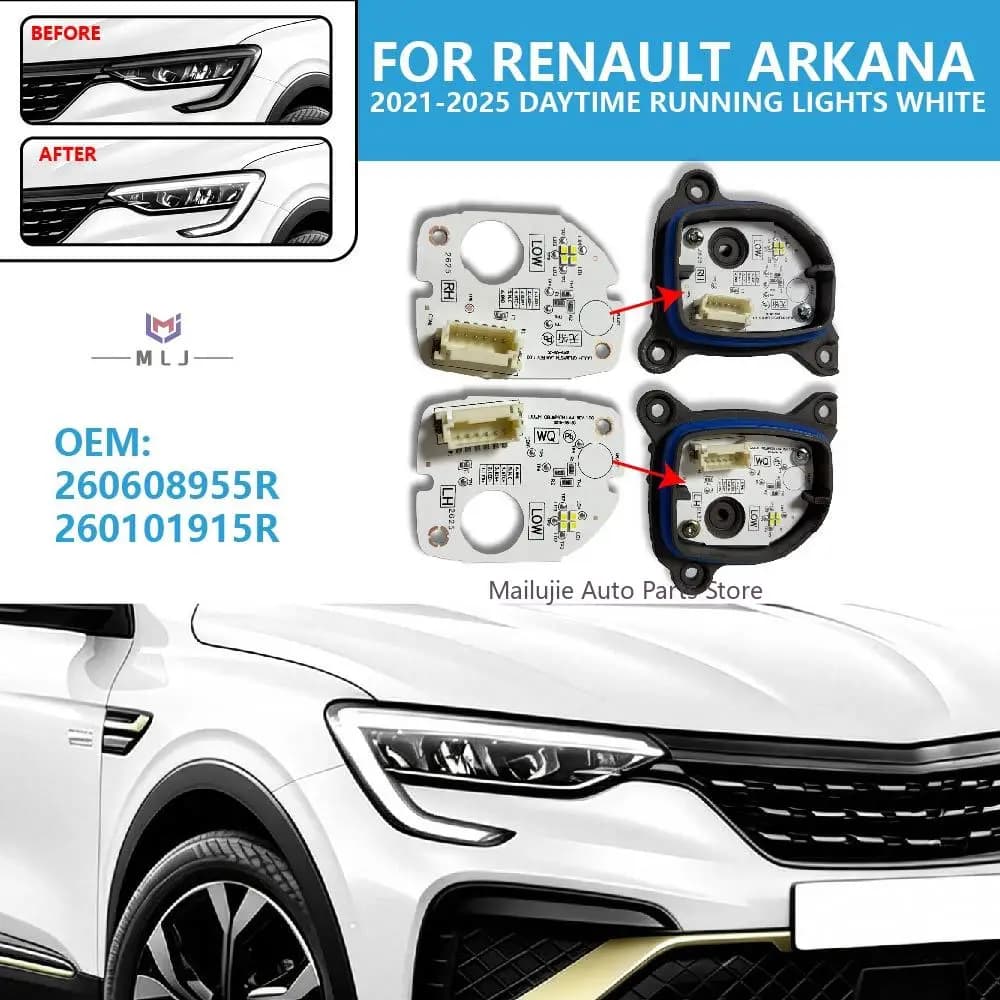 260608955R 260101915R White LED D Angel Eye Light Source Board For Renault Arkana 2021-2025 Daytime Running Lamp Headlight Parts
