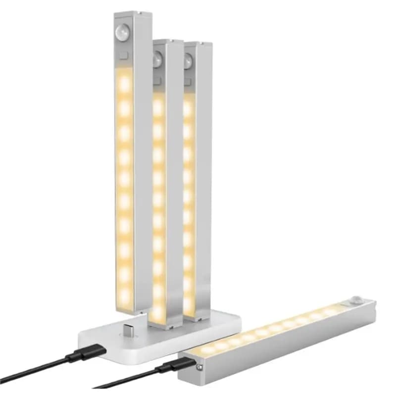 TKOH-Under Cabinet Lighting With Charging Station,Battery Operated 3Pack Motion Sensor Light Indoor, Rechargeable Wireless