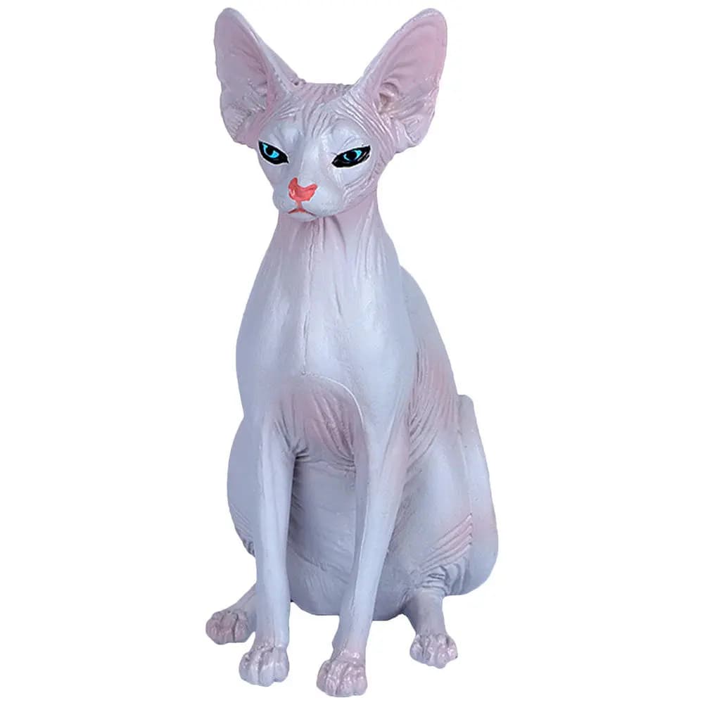 Statuetta in Plastica di Gatto Senza Pelo Simulato, Decorazione Realistica da Scrivania, Piccolo Ornamento a Forma di Gatto, Decorazione per Bambini, Accessorio per Foto