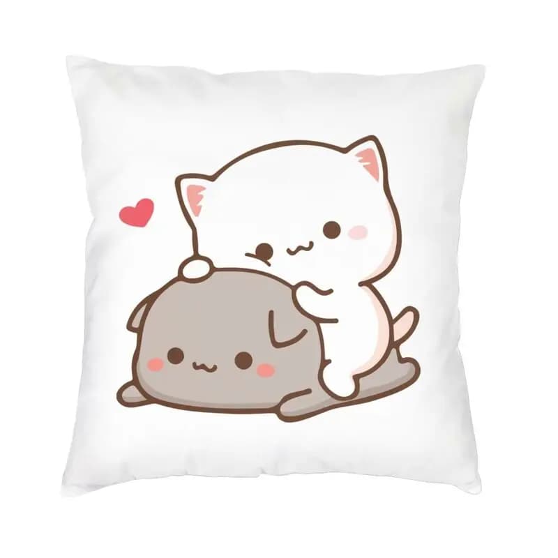 Sitting fishing on Goma Pillow lining Decorative sofa for home Nice cat Mochi Federa square 45x45
