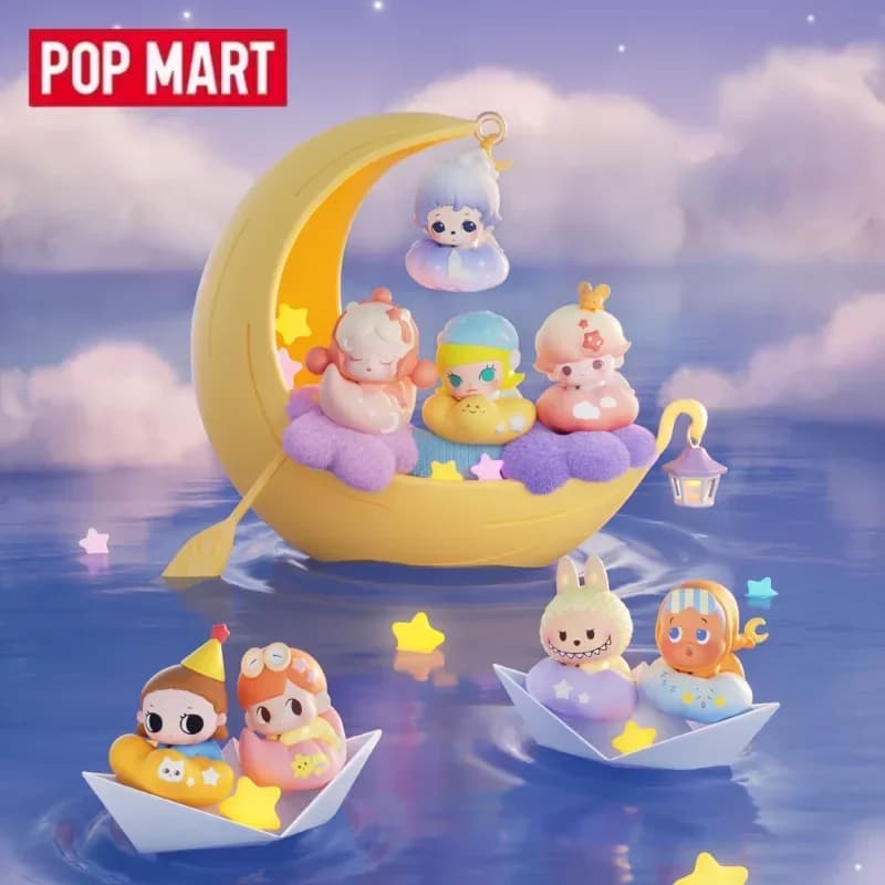 POPMART POP BEAN Goodnight Night Sky Series Mini Genuine Blind Box Toys Kawaii Anime Action Figure Doll Mystery Box Gifts