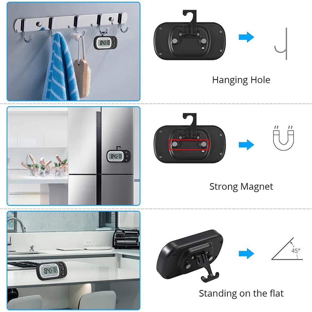 Display LCD Frigorifero portatile Refrigerazione Frigo sospeso Utensile da cucina Misuratore di temperatura Termometro per congelatore