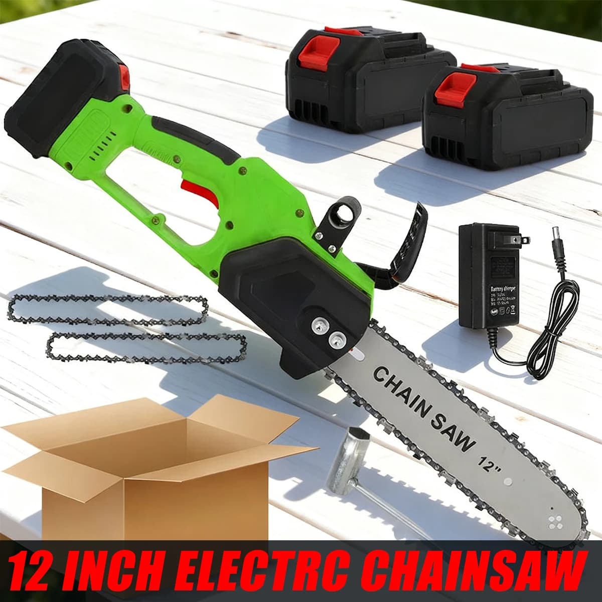 12 inch battery chainsaw, portable electric chainsaw, pruning shears for portable chainsaws, suitable for teaching