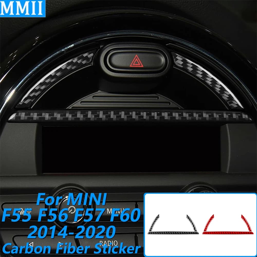Per MINI F55 F56 F57 F60 2014-2020 Strisce Decorative in Fibra di Carbonio per Pannello Luci di Emergenza Centrale, Adesivi Accessori Auto