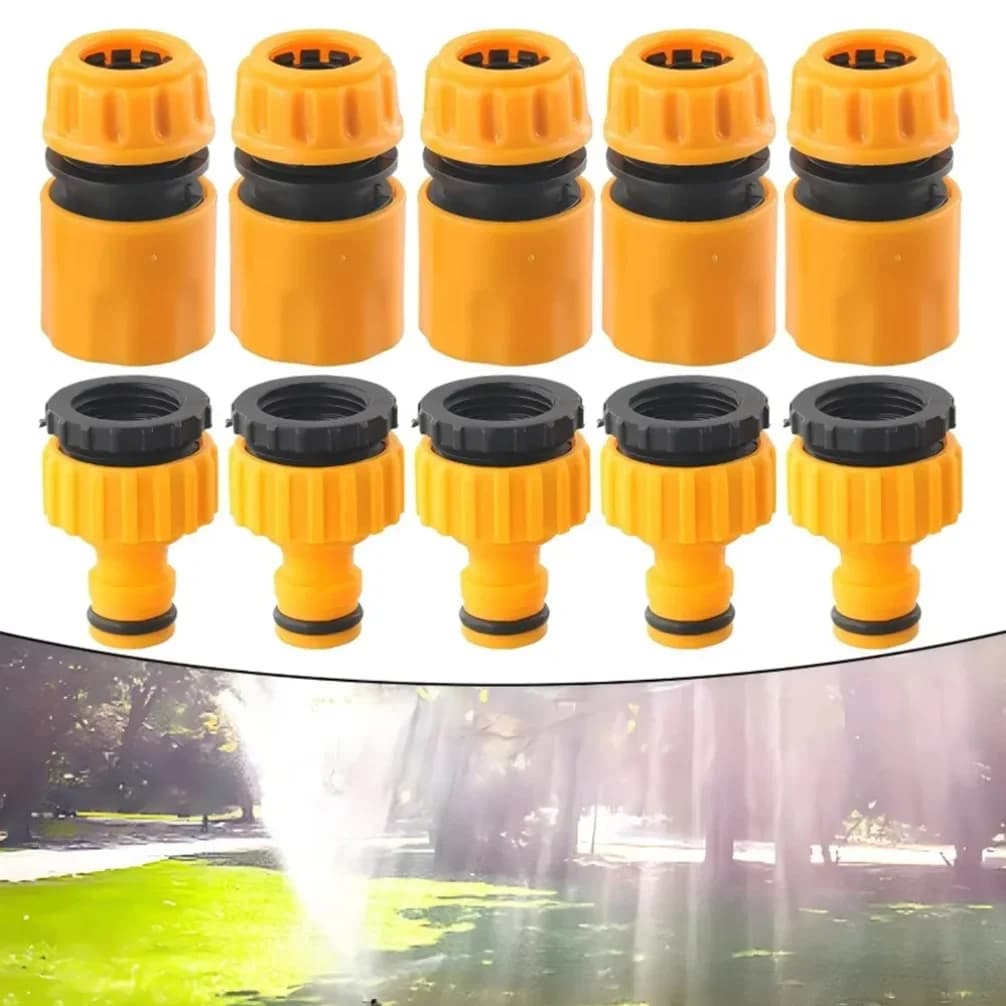 Connettore rapido per rubinetto da giardino, 10 pezzi, 3/4 e 1/2 pollici, adattatore filettato per irrigazione del giardino