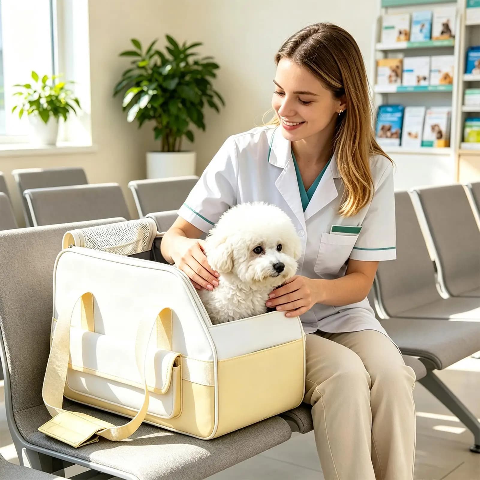 Dog Carrier Waterproof Breathable Smooth Zipper Comfort Handle Purse Small Dog Bag Carrier Pet Supplies For Kitten Puppy Animal