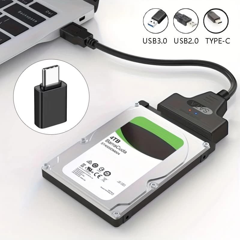 Cavo da SATA a USB, adattatore da USB 3.0/2.0 a SATA III per hard disk, compatibile con HDD/SSD esterni da 2,5 pollici, cavo da USB 3.0 a SATA III