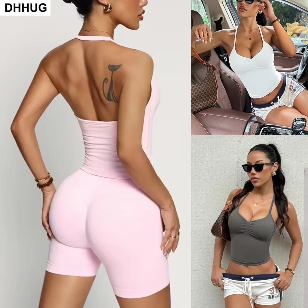 DHUG Sports Bra with Spalline, for Yoga, Gym, Running, Top for Women