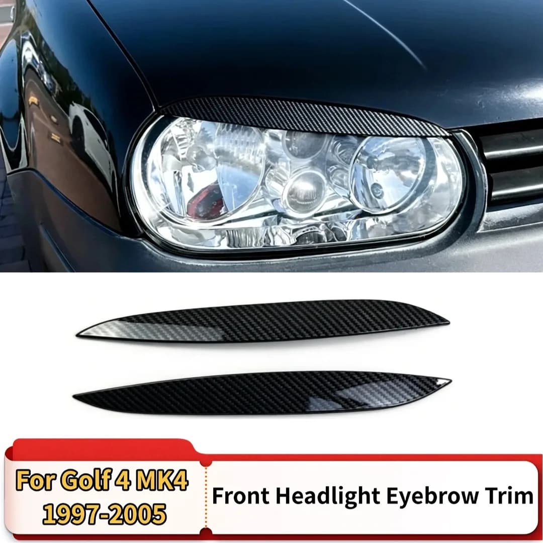 For VW Golf MK4 Golf 4 1997-2005 2 pcs ABS black shiny headlight eyelid eyelid cover light trim accessories body tuning kit