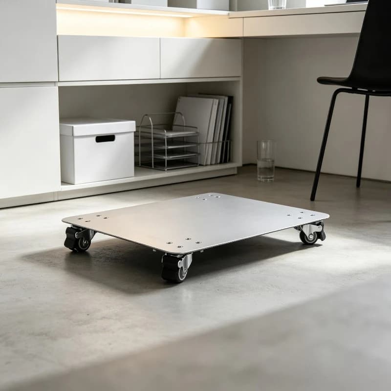 Stainless Steel Rolling Appliance Dolly, Silent Mobile Tray Stand with Soft Rubber Casters for Rice Cooker Coffee Maker Oven.