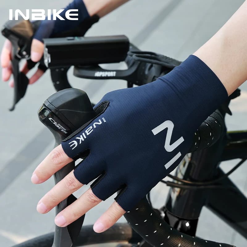 Summer Cycling Gloves INBIKE Half fingers Breathable with Palm Padded Anti-slip for Men and Women MTB Road Bike