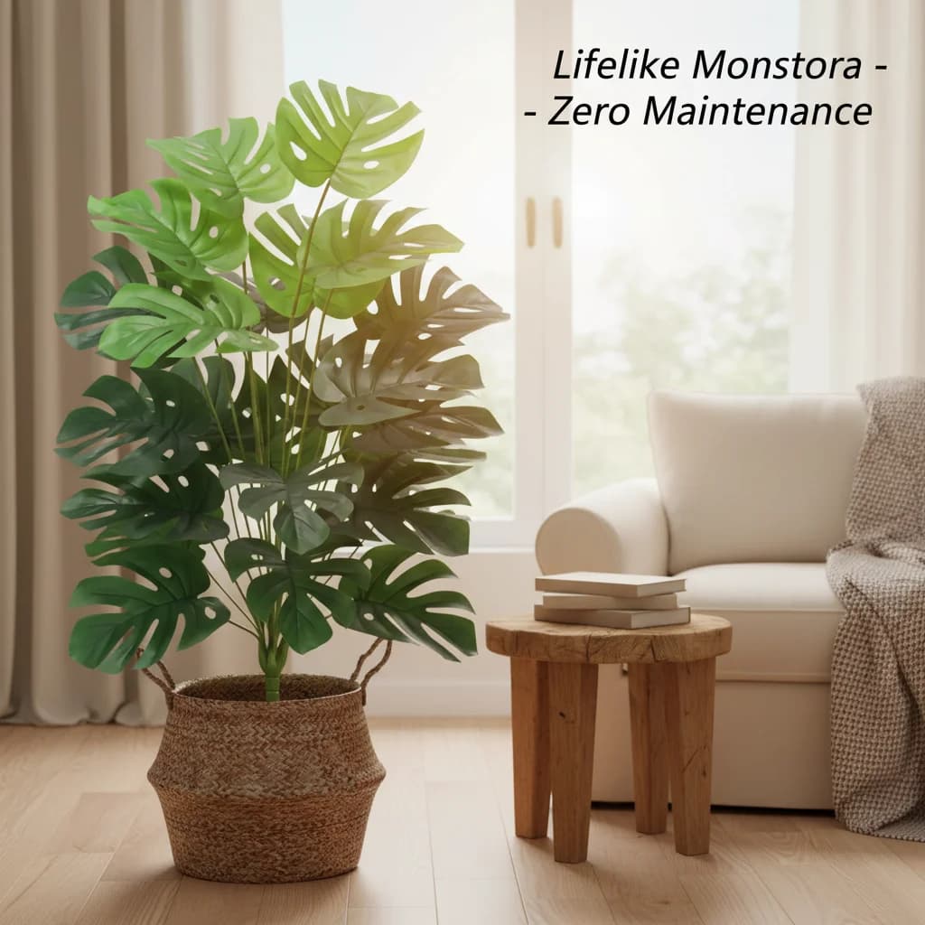 Large Monstera tree faked by 1 meter 24 leaves, high artificial plant for garden wedding decorations for interior and exterior