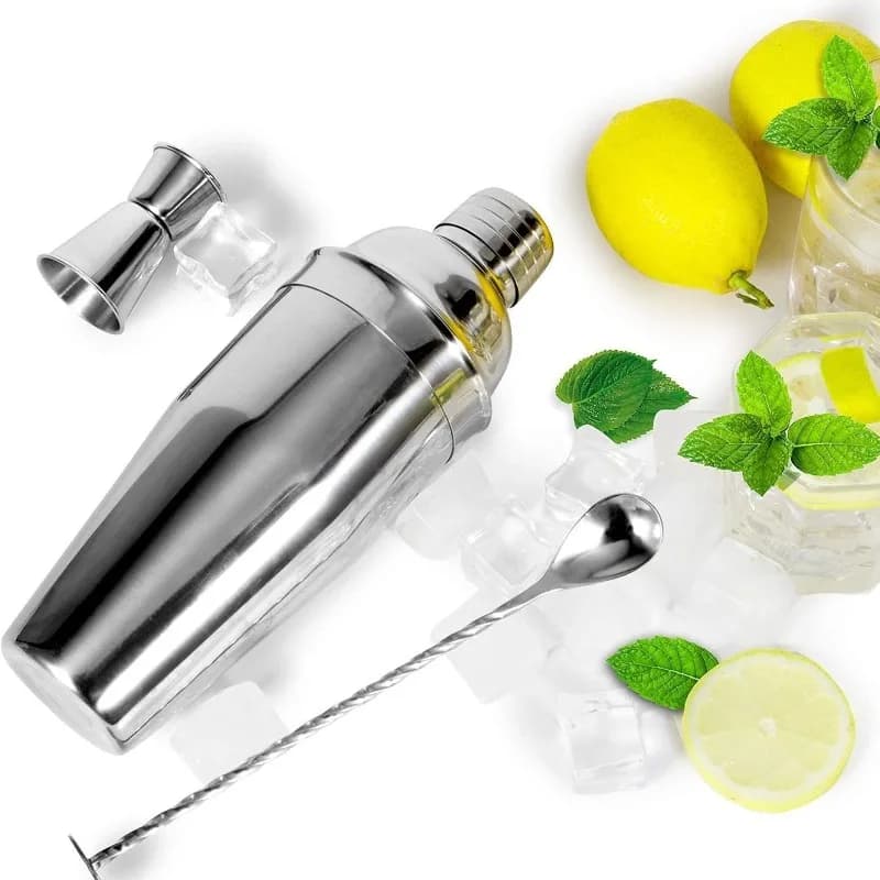 Shaker in acciaio inossidabile, set da tre pezzi, strumento per cocktail da bar, set per mescolare cocktail
