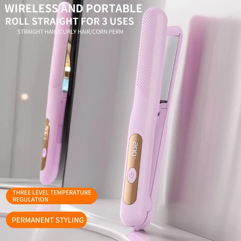Volumizing Cornrow Curling Iron for Women, 3-in-1 Curling and Straightening Iron, Temperature Controlled Home Hair Straightener