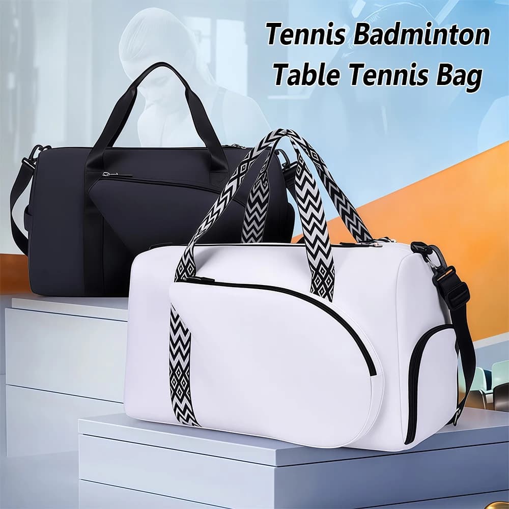 Borsa da palestra per tennis, badminton e ping pong, contiene 2 racchette, con scomparto per scarpe e tasca impermeabile, borsa sportiva, borsa da viaggio per il weekend.