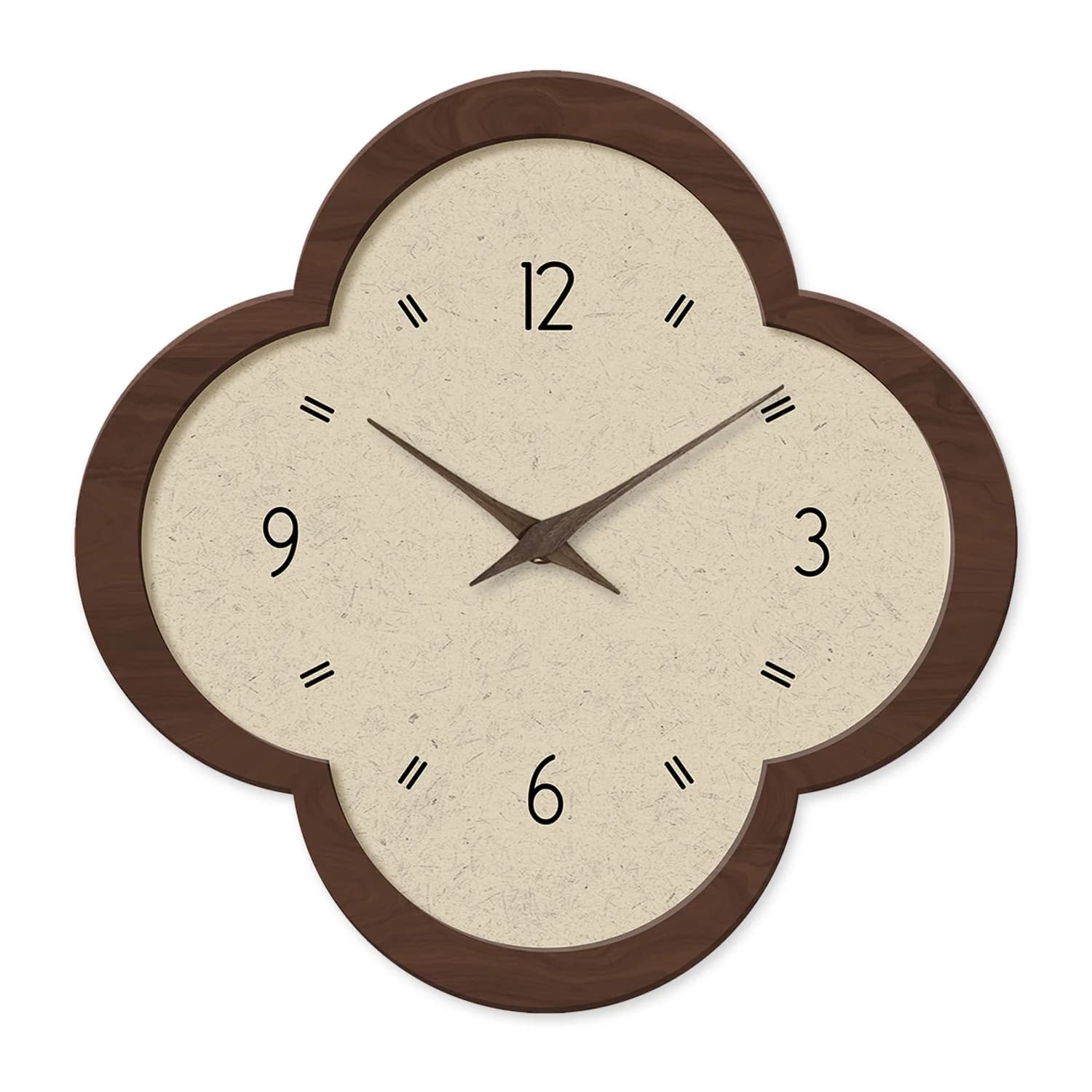 French Medieval Style Wooden Wall Clock with Floral Pattern in Crystal Porcelain for Living Room, Bedroom & Kitchen
