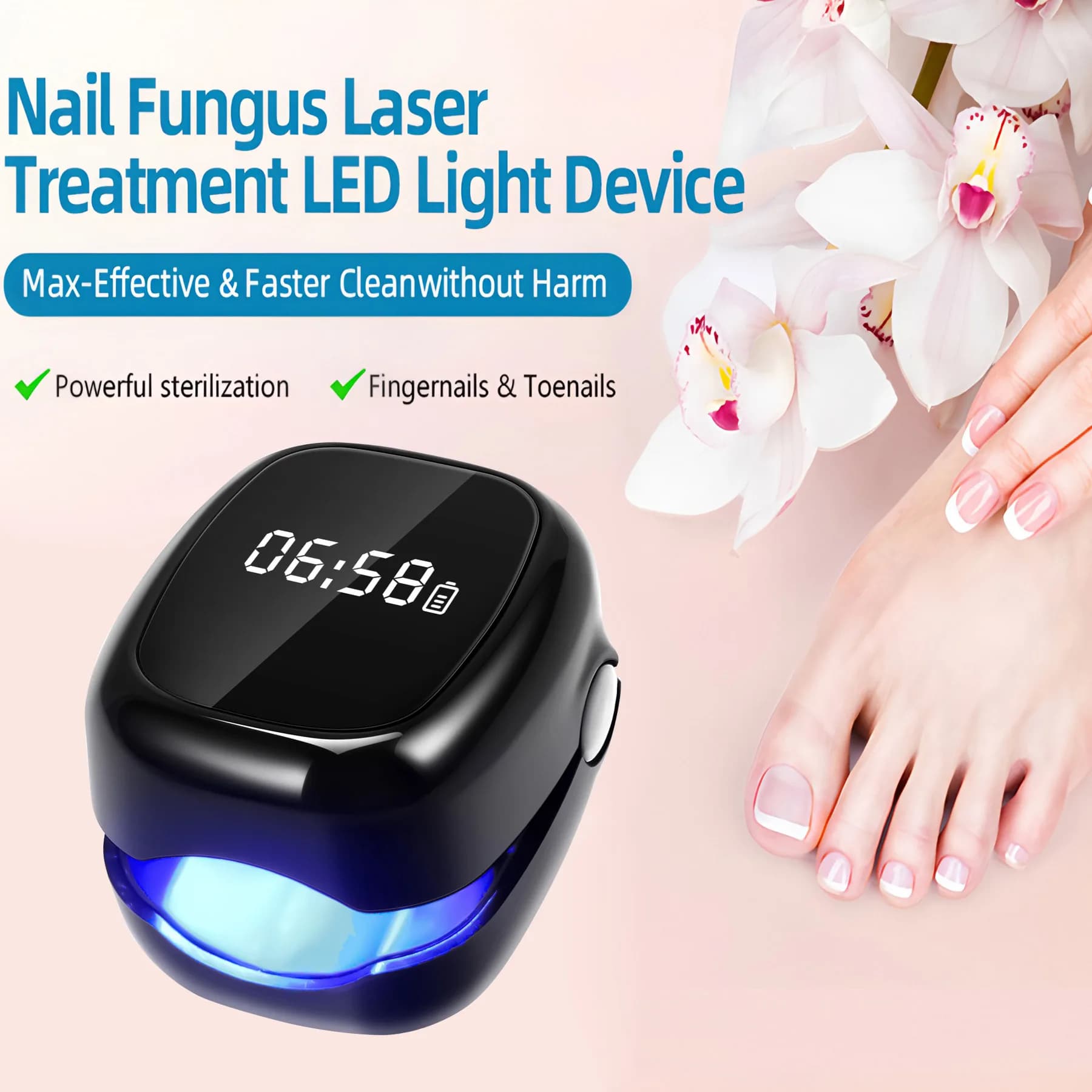 Dispositivo Laser UV Professionale per la Rimozione di Funghi delle Unghie, Lampada per Fototerapia per la Pulizia delle Infezioni delle Unghie di Piedi e Mani, Strumento per la Terapia e la Cura di Mani e Piedi
