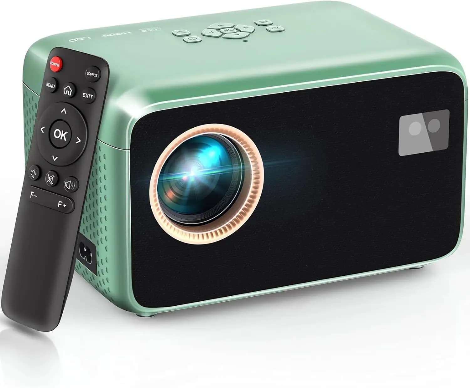 Mini Proiettore Portatile con WiFi e Bluetooth, Supporto 4K Nativo 1080P, Correzione Automatica Keystone per Uso Domestico ed Esterno