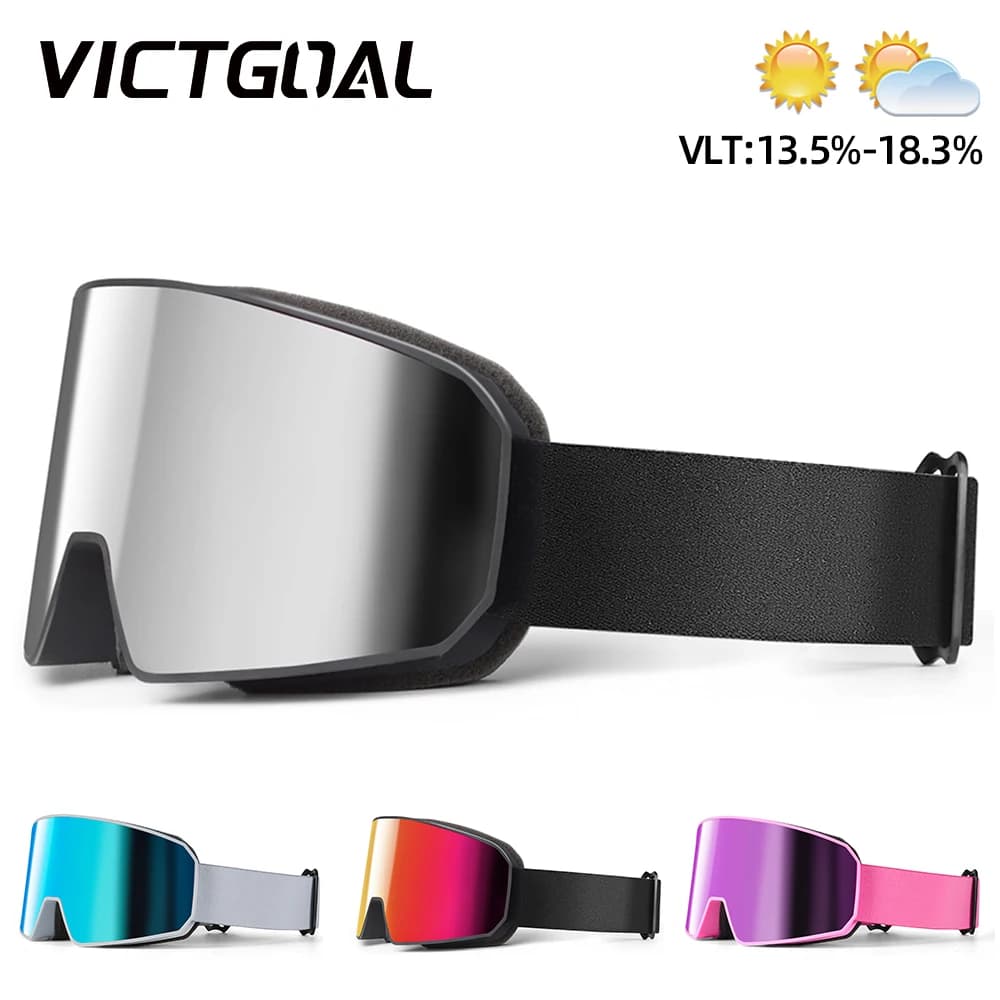 VICTGOAL Occhiali da sci Doppi strati Anti-appannamento UV400 Snowboard Occhiali da motoslitta Occhiali Sci all'aperto Lenti da neve polarizzate