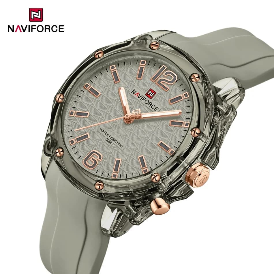 Women's Watch NAVIFORCE Fashion Casual Quartz Watches Women's Waterproof With Silicone Strap Watch Wrist Watch for Girls Relogio Female 6103
