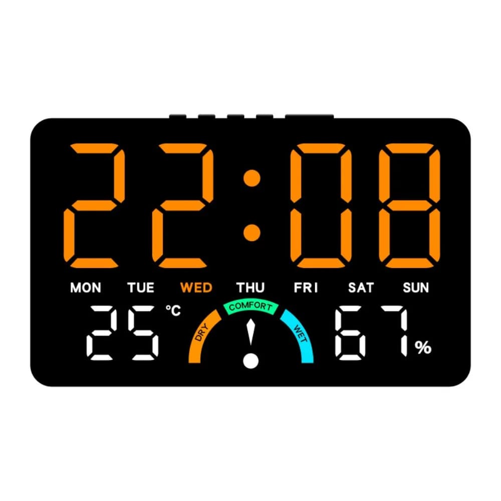 Electronic Wall Clock Temperature Multifunction Digital LED Clock Table Clock with Voice Control Display 12/24 Hours