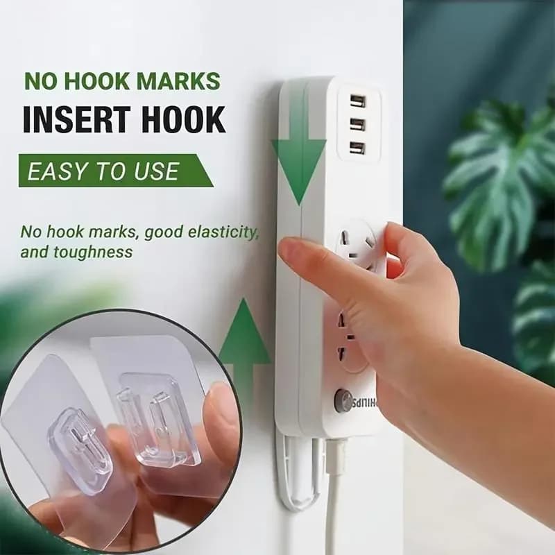 20pcs Ultra Strong Adhesive Transparent Wall Hooks with Easy Install Suction Cups for Kitchen & Bathroom Storage, Heavy Duty Hanging Solution for Towels, Bags, and More