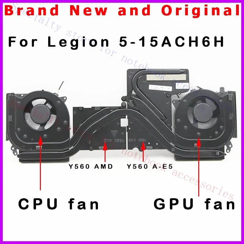 A+ Laptop CPU GPU Heatsink Fan for Lenovo Y560 A-E5 Legion5-15ACH6H 82JU 5H40S20310