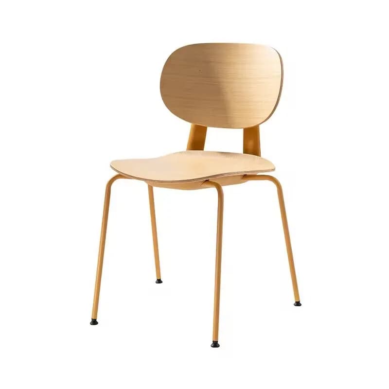 Sedia da pranzo in legno curvato dal design creativo in stile industriale, sedia per mensa scolastica e aziendale, sedia in ferro battuto con legno curvato