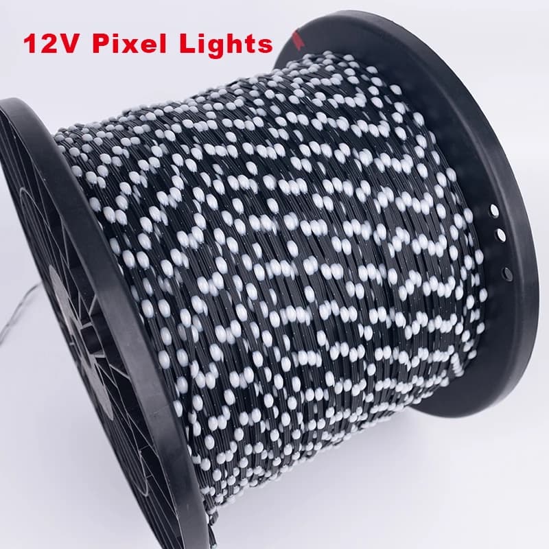 DC12V 3PIN 15/20/25/30mm/50mm/100mm Passo WS2811 WS2812 LED Ciottolo Pixel String Light RGB Indirizzabile a colori IP67 Filo nero