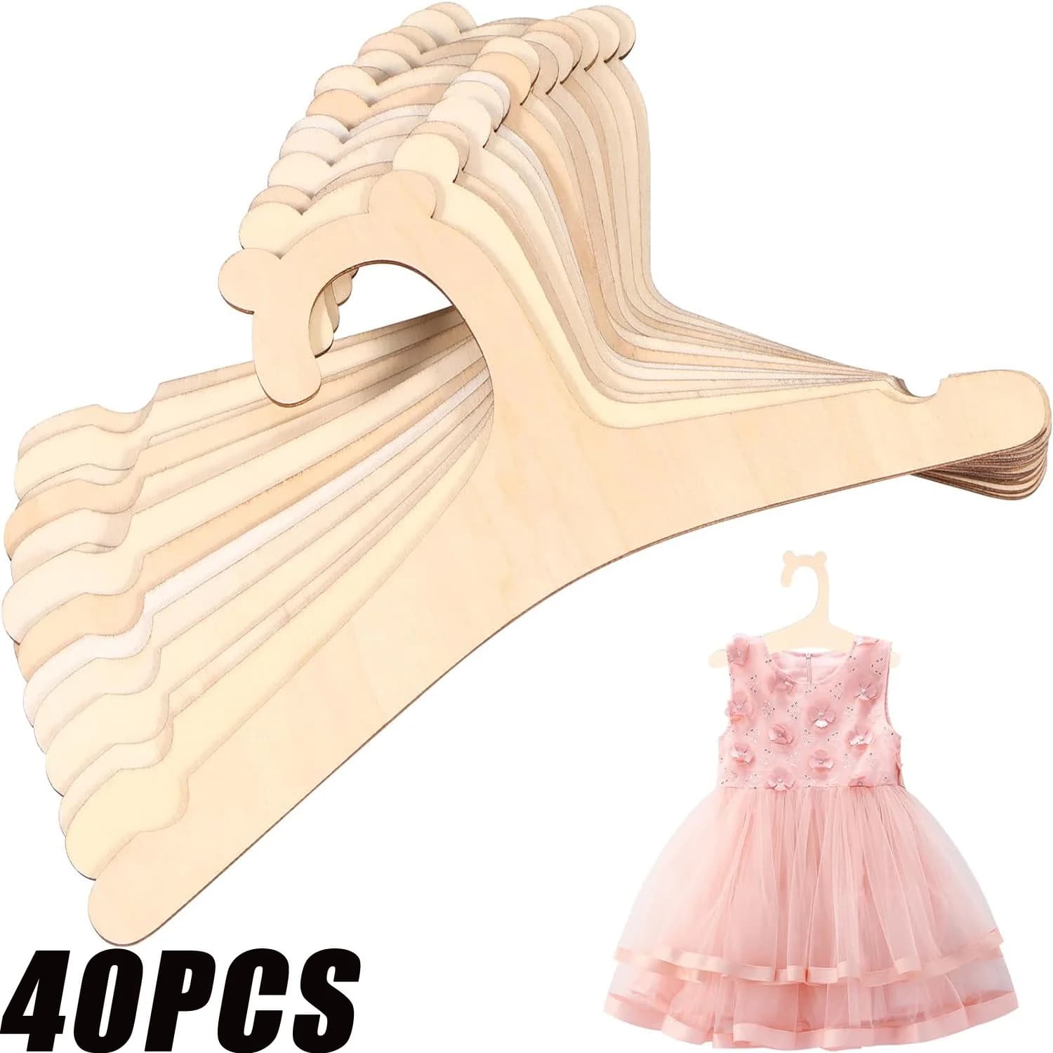 40/20Pcs Cute Little Bear Kids Hangers appendini per bambini in legno creativi Baby Toddler bambini appendini in legno per vestiti e pantaloni