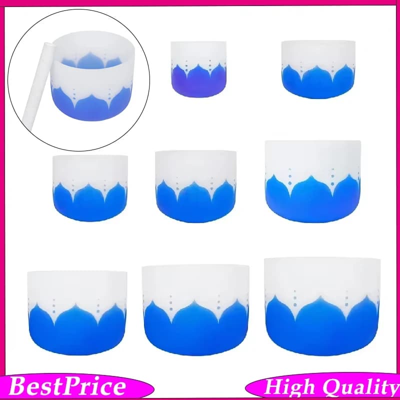 Lotus Crystal Singing Bowl 6 12 Inch with Striker Resonance Sound Percussion Instrument for Sound Healing Meditation Relaxation