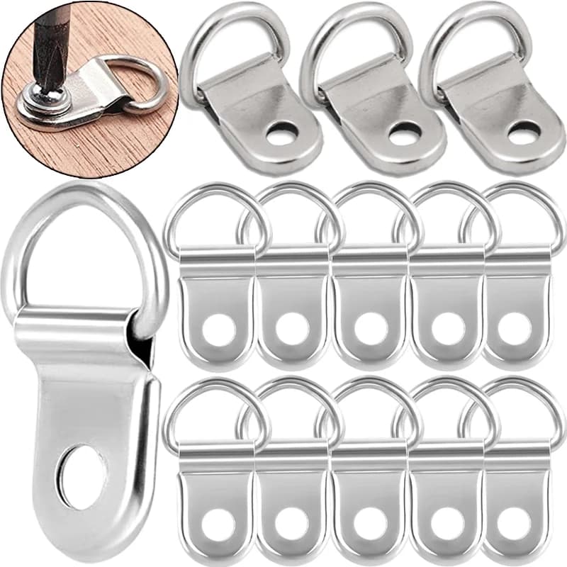 10-50 Pezzi Ganci Metallici per Quadri, Ganci Resistenti per Cornici, Ganci a Foro Singolo per Appendere Opere d'Arte, Orologi, Specchi