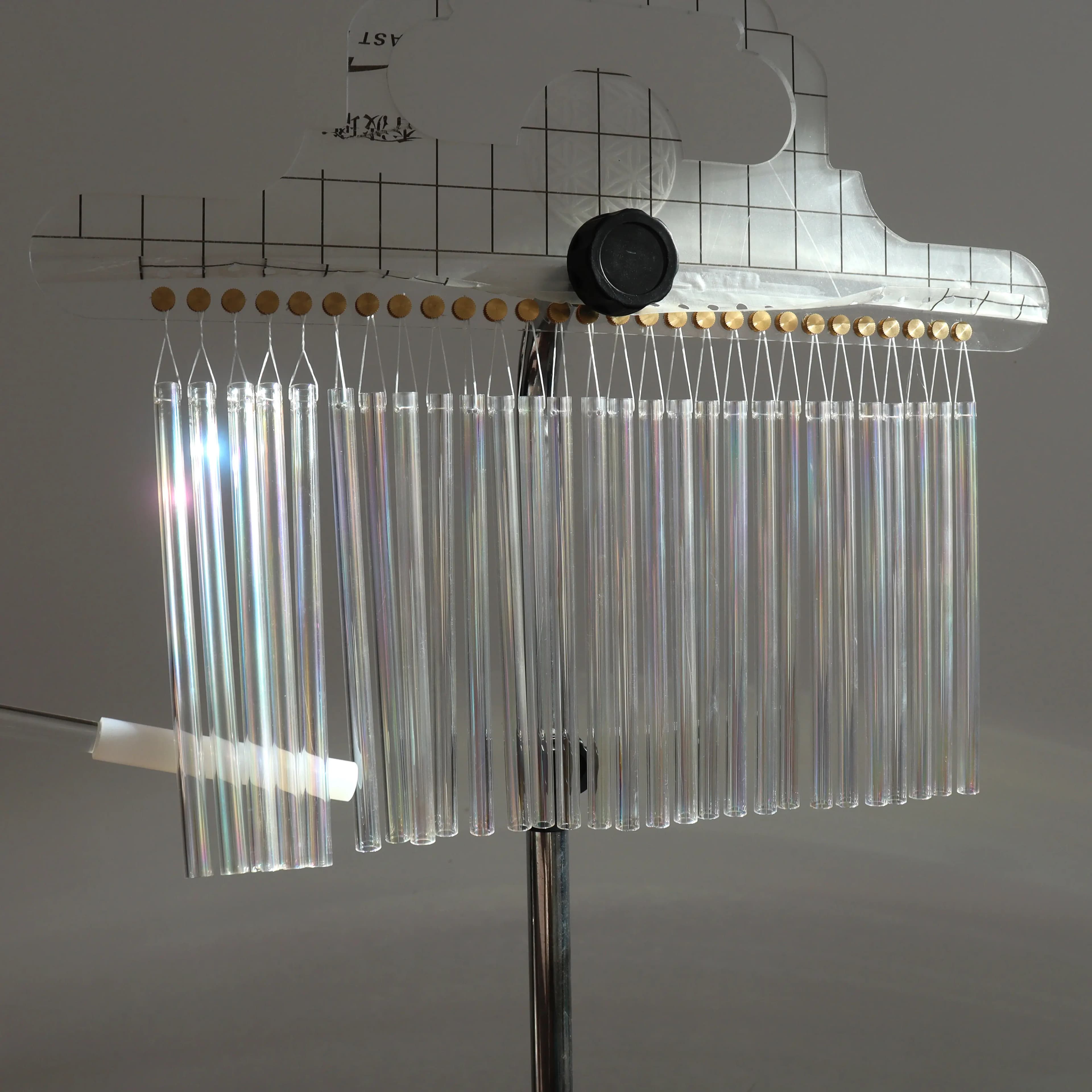 Light crystal singing bowl crystal piano musical instrument quartz piano crystal wind chime