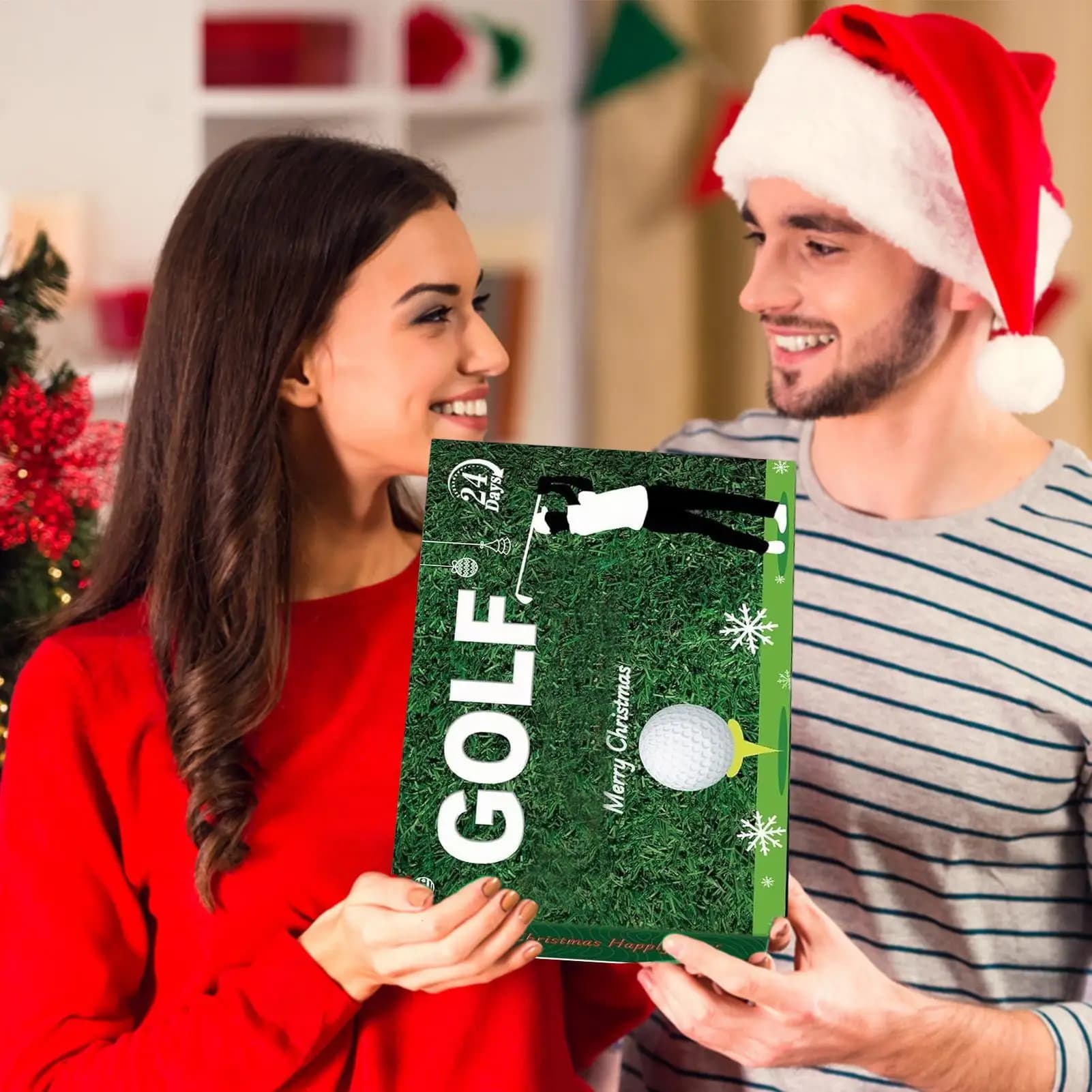 Giocattolo dell'Avvento di Natale 2025 Kit di attrezzi da golf da 24 giorni Calendario per il conto alla rovescia per uomo Decorazione natalizia per la casa con palline Tees Ball