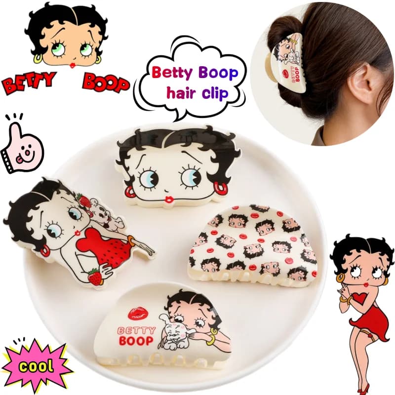 Fermaglio per capelli Betty Boop, design accattivante, stampa cartone animato alieno, creativo, fresco e dolce, per la parte posteriore della testa, stile ragazza.