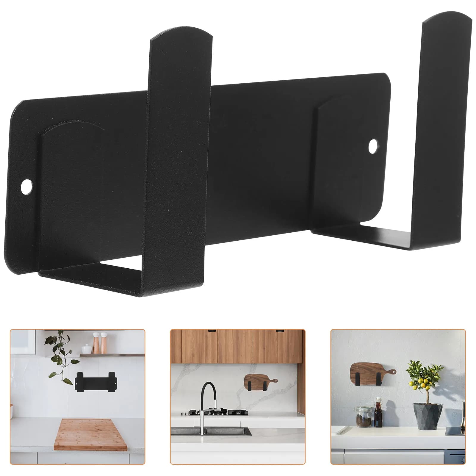 Aviation Aluminum Wall Mount Cutting Board Rack Pan Cover Holder Spatula Organizer Kitchen Storage Shelf No Drill Installation
