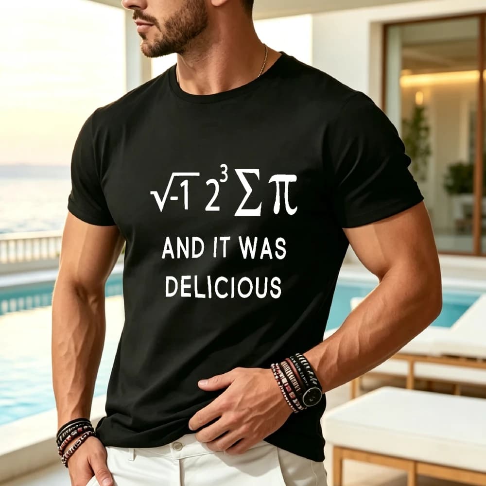Roundneck T-Shirt with Printed Mathematical Formula Patterns Easy And Stylish Suitable for Various Occasions PLUS SIZE Retro Casual Crew Neck Printed T-Shirt