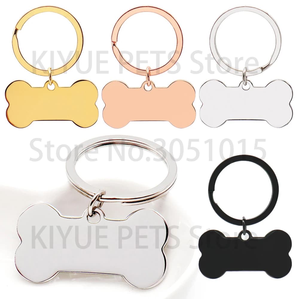 Wholesale 20 Pieces Stainless Steel Plates, Mirror Keyring Pendant, Laser Engraving, Animal Anti-loss Plate, Souvenir Ornament