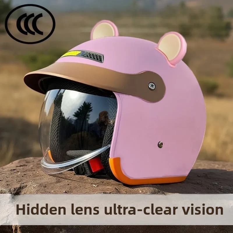 Mezzo casco certificato caldo e antivento Veicolo elettrico Moto Casco di sicurezza universale per tutte le stagioni per uomo e donna